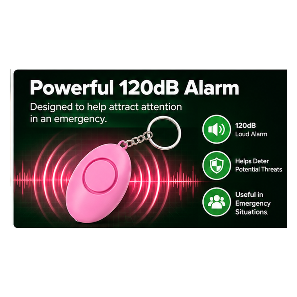 120dB Personal Safety Pull-Pin Alarm Keychain