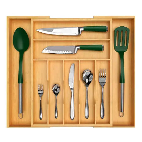 Expandable Bamboo Drawer Organizer